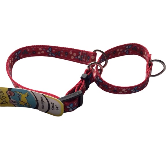 NEW Martingale Dog Collar Small 14” Festive Butterfly RED Yellow Dog design - Picture 6 of 7